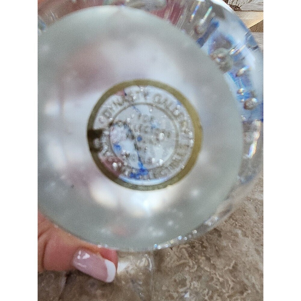 Dynasty Gallery Blown Glass Dolphin Clear With Suspended Bubbles, 2 Sizes - Picture 4 of 5